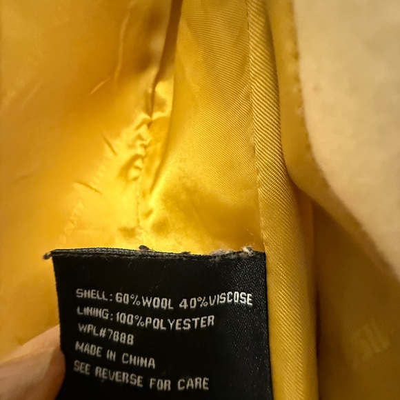 Miss Sixty Cream Wool Coat with Gold Lining, size S - Picture 5 of 5